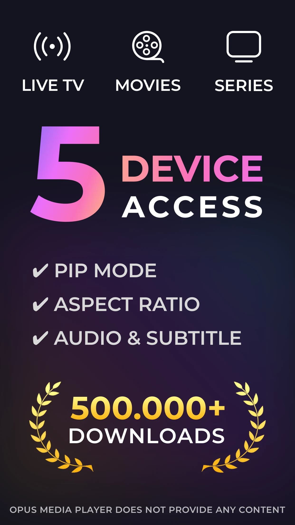 IPTV - Opus Media Player screenshot